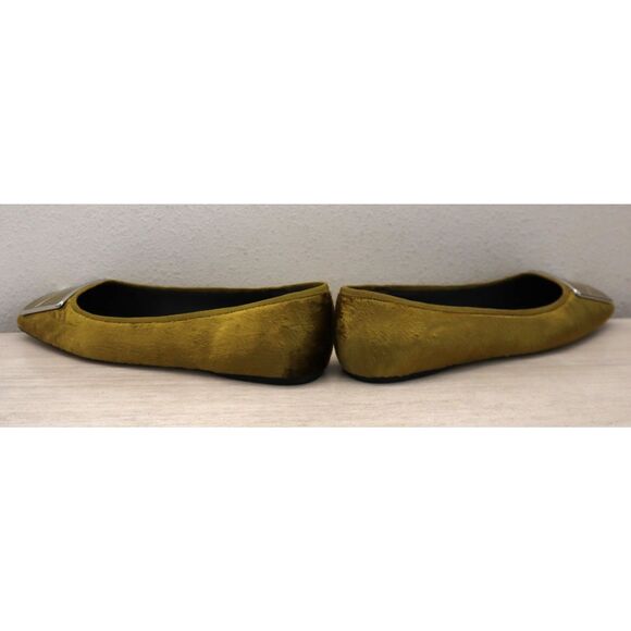 Sarto Sz 11M Chartreuse Green Fabric Flexa Amaya 3 Square Toe Ballet Flats - Picture 12 of 14